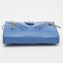 Pre Owned Kenzo Blue Leather Kalifornia Chain Shoulder Bag