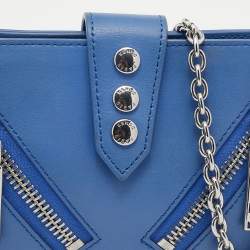Pre Owned Kenzo Blue Leather Kalifornia Chain Shoulder Bag