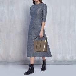 Pre Owned Kenzo Grey/Brown Leather Bucket Bag 