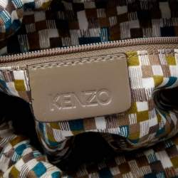 Pre Owned Kenzo Grey/Brown Leather Bucket Bag 