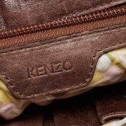 Pre Owned Kenzo Brown Leather Buckle Flap Baguette Bag