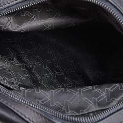 Pre Owned Kenzo Black Leather And Satin Satchel