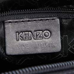 Pre Owned Kenzo Black Leather And Satin Satchel