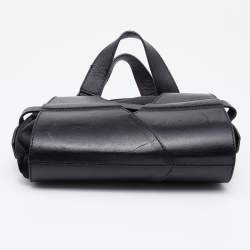 Pre Owned Kenzo Black Leather And Satin Satchel