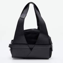 Pre Owned Kenzo Black Leather And Satin Satchel
