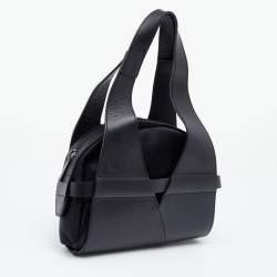 Pre Owned Kenzo Black Leather And Satin Satchel