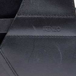 Pre Owned Kenzo Black Leather And Satin Satchel