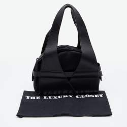 Pre Owned Kenzo Black Leather And Satin Satchel