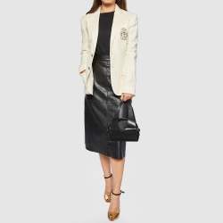 Pre Owned Kenzo Black Leather And Satin Satchel