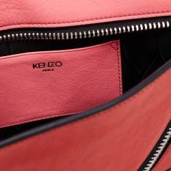 Pre Owned Kenzo Scarlet Red Leather Kalifornia Zip Pouch