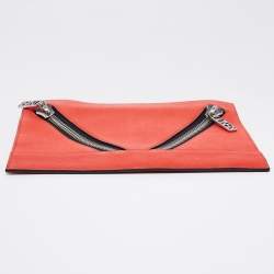 Pre Owned Kenzo Scarlet Red Leather Kalifornia Zip Pouch