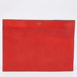 Pre Owned Kenzo Scarlet Red Leather Kalifornia Zip Pouch