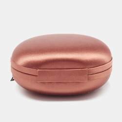 Pre Owned Kenzo Brown Satin Macaron Frame Clutch Bag