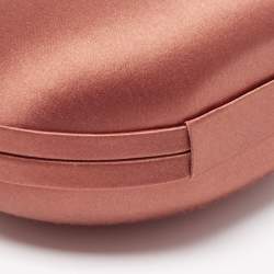 Pre Owned Kenzo Brown Satin Macaron Frame Clutch Bag