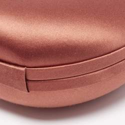 Pre Owned Kenzo Brown Satin Macaron Frame Clutch Bag