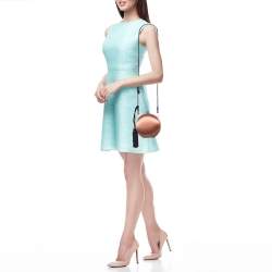 Pre Owned Kenzo Brown Satin Macaron Frame Clutch Bag