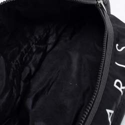 Pre Owned Kenzo Black Logo Print Nylon And Leather Belt Bag