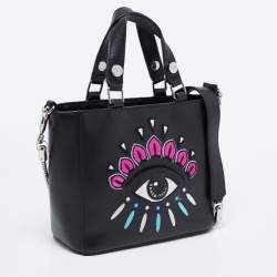 Pre Owned Kenzo Black Leather Small Eye Tote