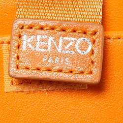 Pre Owned Kenzo Orange Leather Phone Crossbody Bag