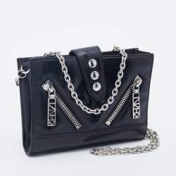 Pre Owned Kenzo Black Leather Kalifornia Chain Shoulder Bag