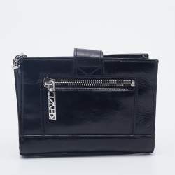 Pre Owned Kenzo Black Leather Kalifornia Chain Shoulder Bag