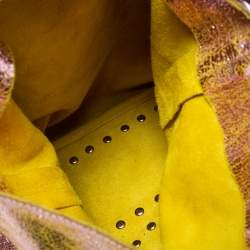 Pre Owned Kenzo Metallic Pink Crinkled Leather Hobo