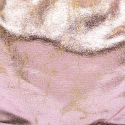 Pre Owned Kenzo Metallic Pink Crinkled Leather Hobo