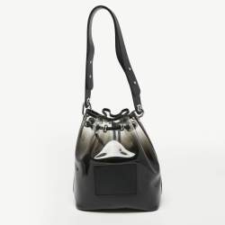 Kenzo Black Leather and PVC Kombo Bucket Bag