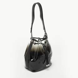 Kenzo Black Leather and PVC Kombo Bucket Bag