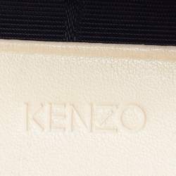 Kenzo Beige Leather Tiger Embroidered Camera Bag 