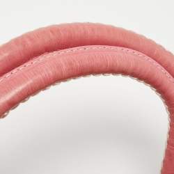 Pre Owned Kenzo Pink Laminated Leather Turn Lock Satchel