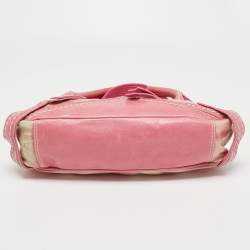 Pre Owned Kenzo Pink Laminated Leather Turn Lock Satchel