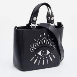 Pre Owned Kenzo Black Leather Small Eye Tote