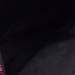 Pre Owned Kenzo Burgundy Canvas Tiger Embroidery Wristlet Pouch