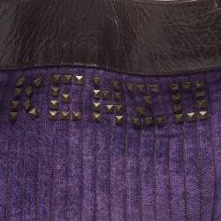 Pre Owned Kenzo Purple/Brown Velvet and Leather Hobo