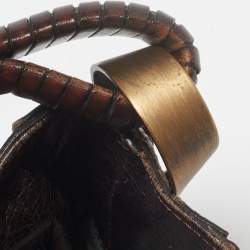 Pre Owned Kenzo Purple/Brown Velvet and Leather Hobo