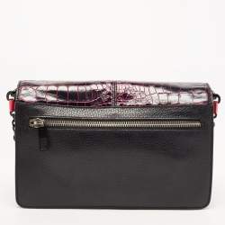 Pre Owned Kenzo Multicolor Croc Embossed Leather Le Diz Huit Shoulder Bag