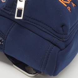 Pre Owned Kenzo Navy Blue Tiger Embroidered Neoprene Mini Backpack