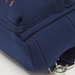 Pre Owned Kenzo Navy Blue Tiger Embroidered Neoprene Mini Backpack