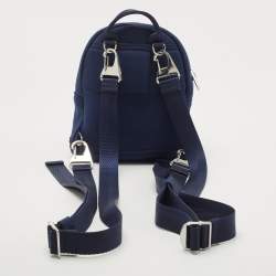Pre Owned Kenzo Navy Blue Tiger Embroidered Neoprene Mini Backpack