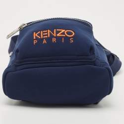 Pre Owned Kenzo Navy Blue Tiger Embroidered Neoprene Mini Backpack