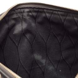 Pre Owned Kenzo Black Tiger Embroidered Leather Zip Flat Pouch