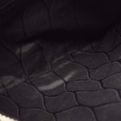 Pre Owned Kenzo Black Tiger Embroidered Leather Zip Flat Pouch