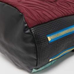 Pre Owned Kenzo Multicolor Fabric and Perforated Leather Kombo Bucket Bag