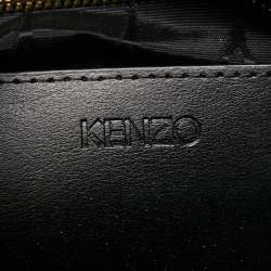 Pre Owned Kenzo Multicolor Fabric and Perforated Leather Kombo Bucket Bag