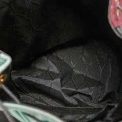 Pre Owned Kenzo Multicolor Fabric and Perforated Leather Kombo Bucket Bag