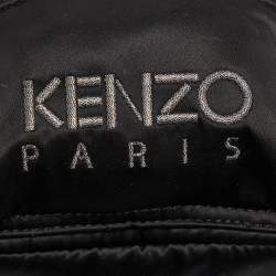 Kenzo Black Satin Mini Embroidered Tiger Backpack