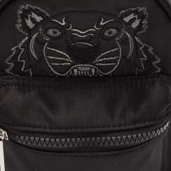 Kenzo Black Satin Mini Embroidered Tiger Backpack