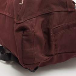 Pre Owned Kenzo Burgundy Nylon Embroidered Icon Tiger Backpack
