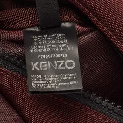 Pre Owned Kenzo Burgundy Nylon Embroidered Icon Tiger Backpack